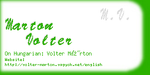 marton volter business card